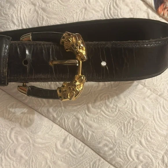Gorgeous Avignon genuine leather black belt with leopard  display picture 2